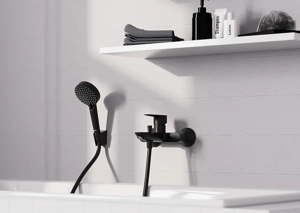 Robinet De Baignoire|Hansgrohe Mitigeur bain douche mécanique noir mat MySport