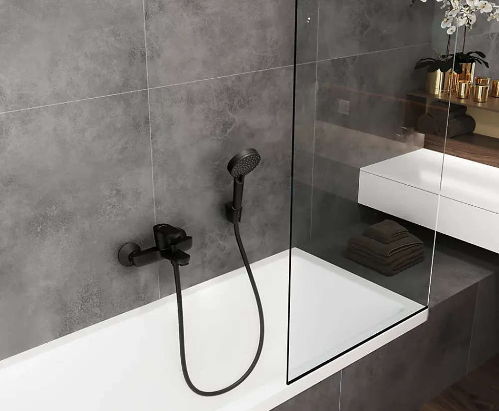 Hansgrohe Mitigeur bain douche mécanique noir mat Vernis Blend