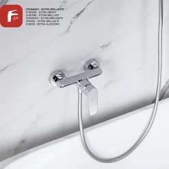 Robinet De Baignoire|Poalgi Mitigeur bain douche mécanique avec douchette SKY BATH chromé série NATURE
