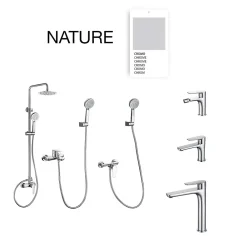Robinet De Baignoire|Poalgi Mitigeur bain douche mécanique avec douchette SKY BATH chromé série NATURE