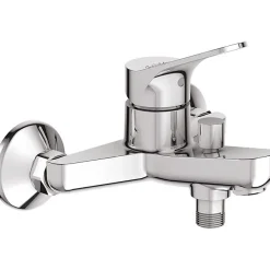 Robinet De Baignoire|Jacob Delafon Mitigeur bain douche mural avec raccords - - Brive - Laiton - Chrome - 1.4 kg