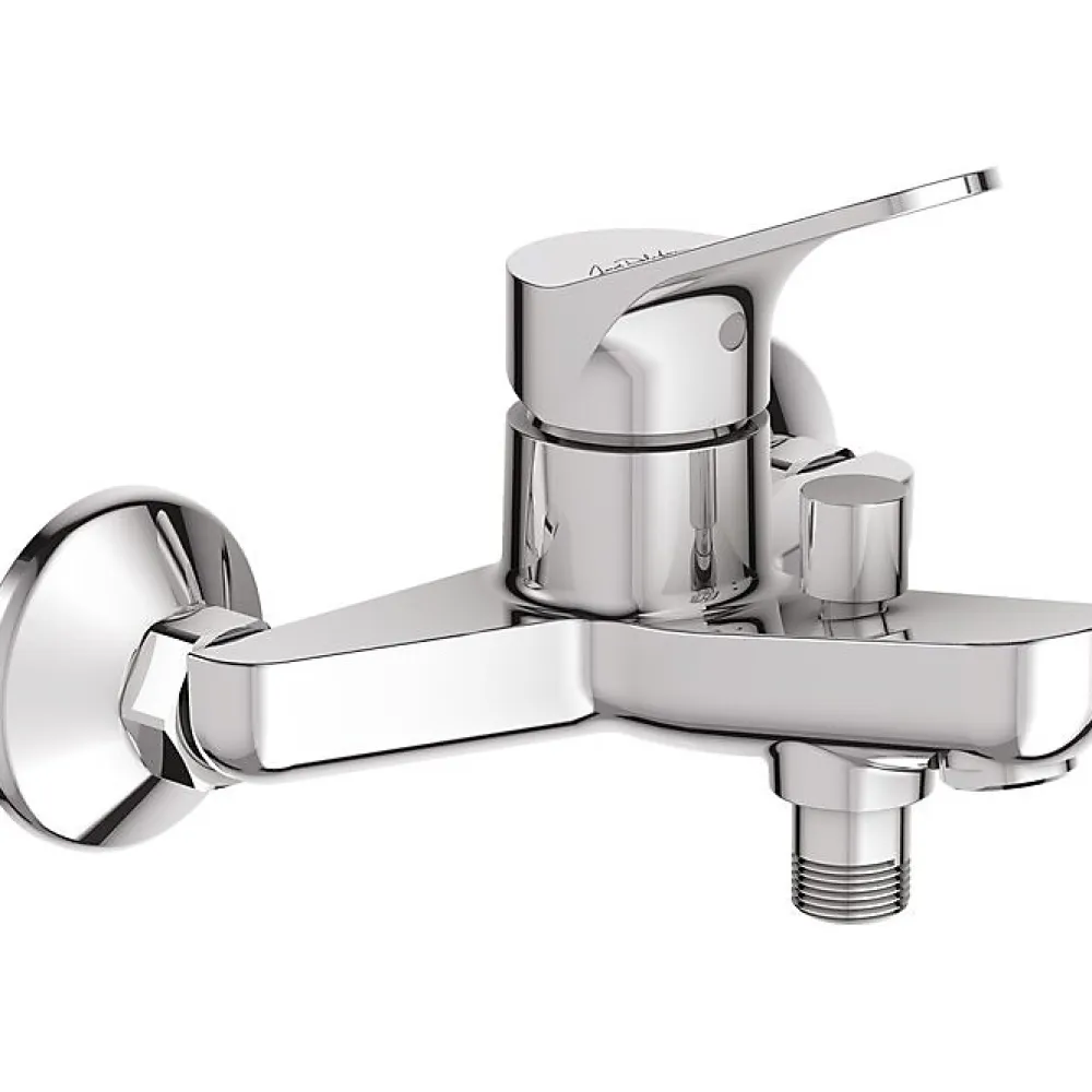 Robinet De Baignoire|Jacob Delafon Mitigeur bain douche mural avec raccords - - Brive - Laiton - Chrome - 1.4 kg