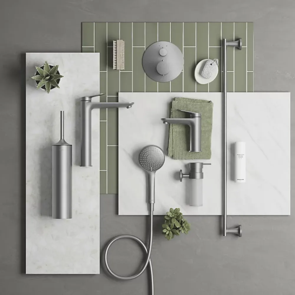 Duravit Mitigeur bain douche thermostatique Wave inox brossé