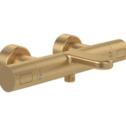 Robinet De Baignoire|Villeroy & Boch Mitigeur bain douche thermostatique VILLEROY ET BOCH Universal rond Or brossé