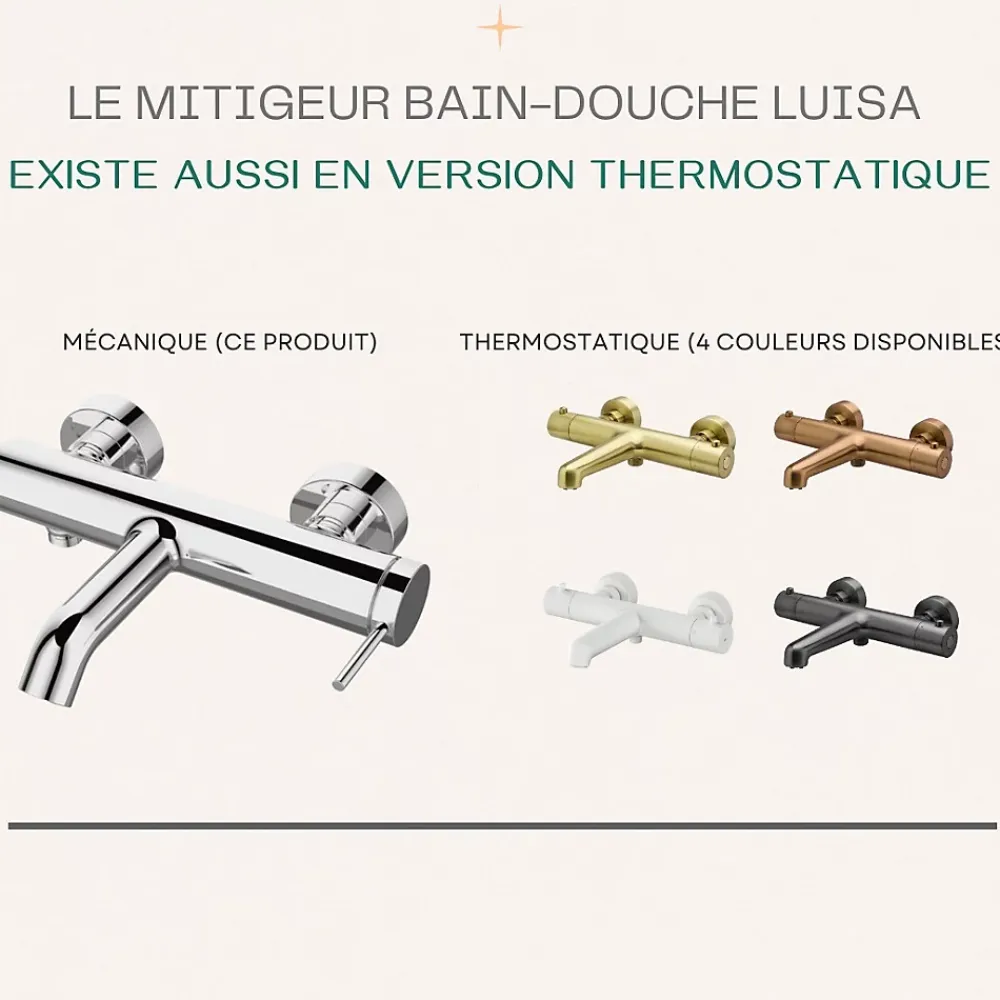 Essebagno Mitigeur bain-douche mécanique chrome Luisa