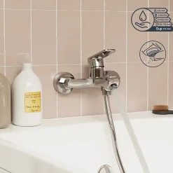 Robinet De Baignoire|GoodHome Mitigeur bain/douche mécanique, chrome, NF, Aisai