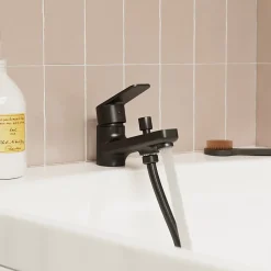 Robinet De Baignoire|GoodHome Mitigeur bain/douche monotrou, noir, Aisai
