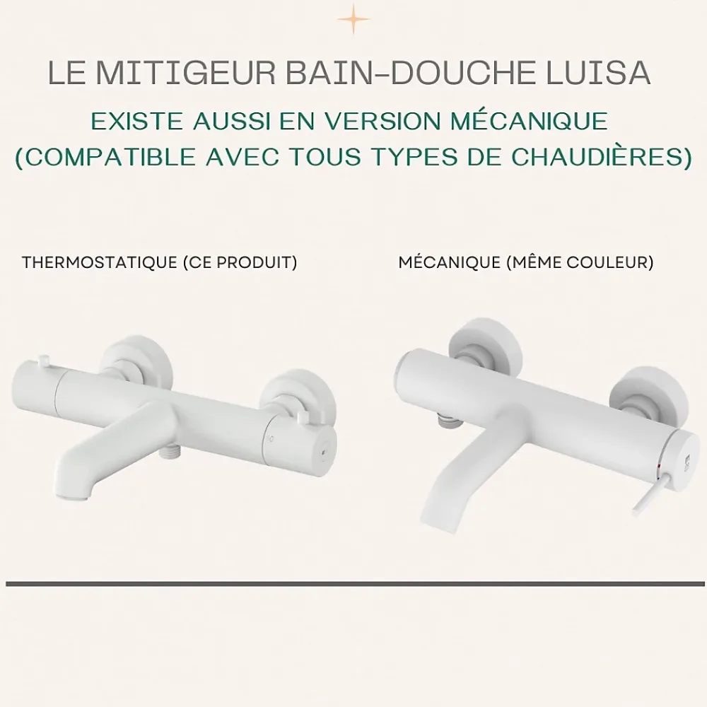 Essebagno Mitigeur bain-douche thermostatique blanc Luisa