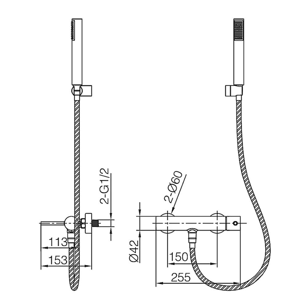 Robinet De Baignoire|Imex Mitigeur Bain/Douche Thermostatique Anti-Calcaire Or Brossé GENOVA BDG053-4OC