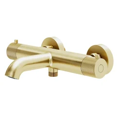 Robinet De Douche|GoodHome Mitigeur bain/douche thermostatique, doré brossé, Owens