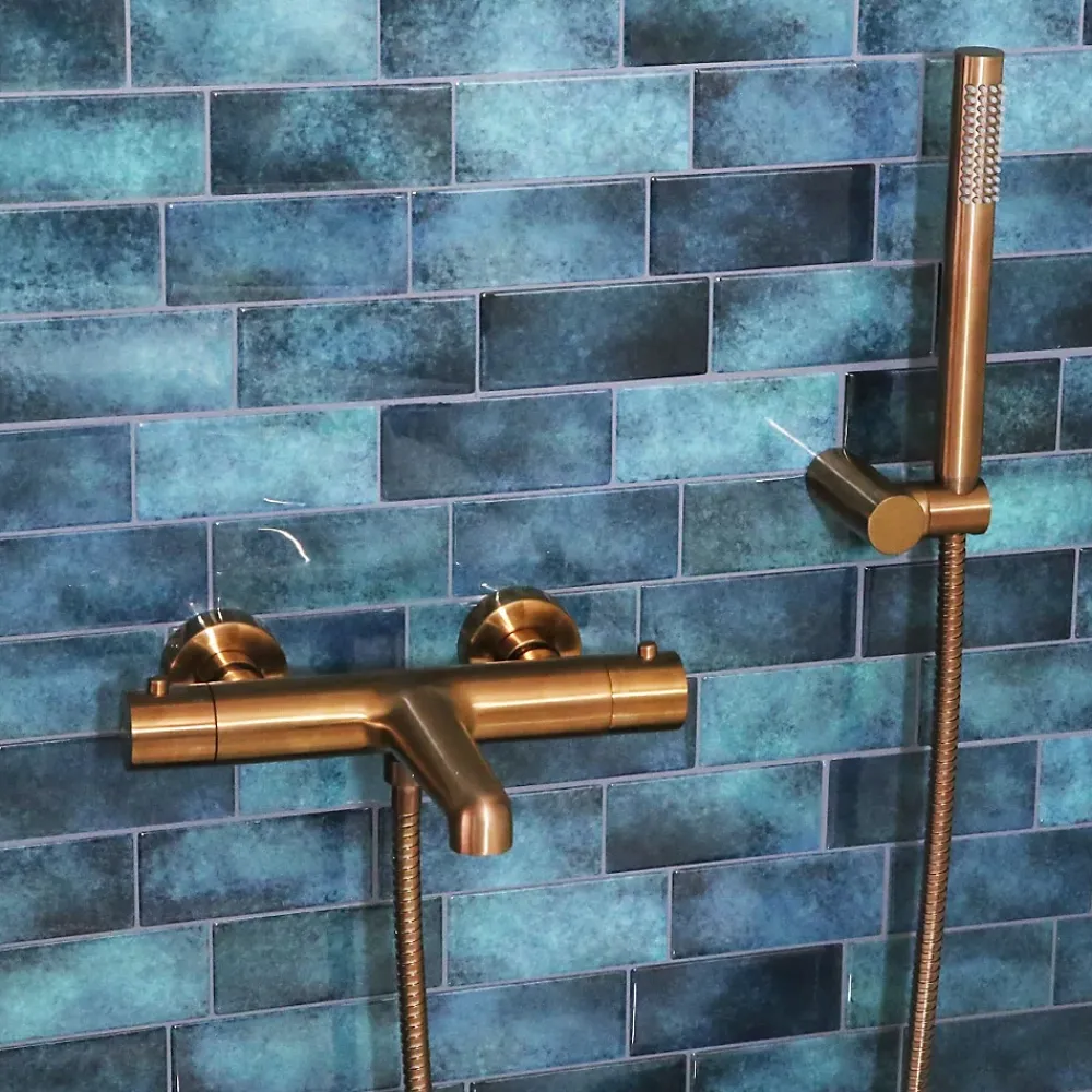 Essebagno Mitigeur bain-douche thermostatique cuivre brossé Luisa