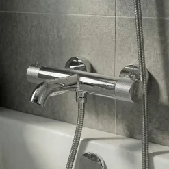 Robinet De Douche|GoodHome Mitigeur bain/douche thermostatique, chrome, Owens