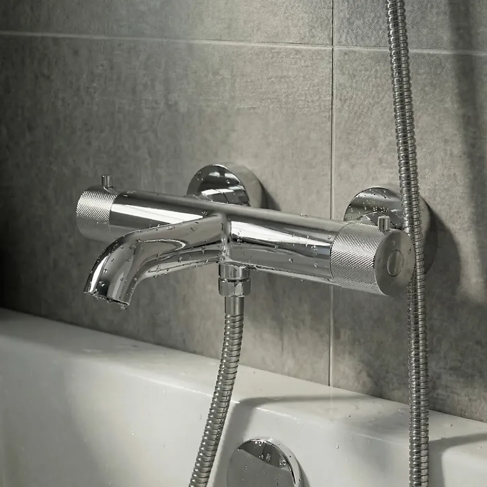 Robinet De Douche|GoodHome Mitigeur bain/douche thermostatique, chrome, Owens
