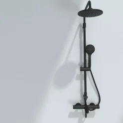 Robinet De Baignoire|Essebagno Mitigeur bain-douche thermostatique noir Oneo