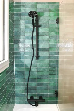 Robinet De Baignoire|Essebagno Mitigeur bain-douche thermostatique noir Oneo