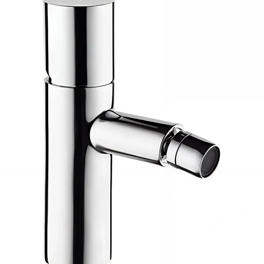 Robinet De Bidet|Sanindusa Mitigeur bidet à commande cylindrique jet orientable Single Plus chrome livré avec fixation et 2 flexibles