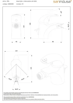 Robinet De Bidet|Sanindusa Mitigeur bidet bec orientable Alfa chrome livré avec fixation 2 flexibles 1 vidage