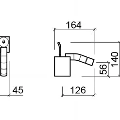 Sanindusa Mitigeur bidet design d'exception WCA livré avec vidage clic-clac chrome