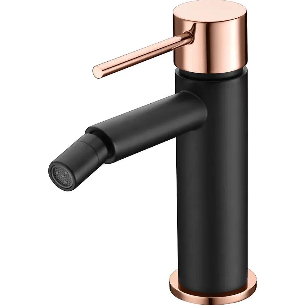 Imex Products Mitigeur bidet en laiton noir mat et or rose avec cartouche ceramique 25 mm