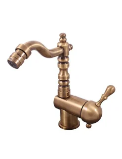 Robinet De Bidet|Rav Mitigeur bidet LABE à poser en laiton bronze avec poignée en céramique