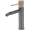 Imex Products Mitigeur bidet monocommande en laiton noir et or rose cartouche ceramique 26 mm
