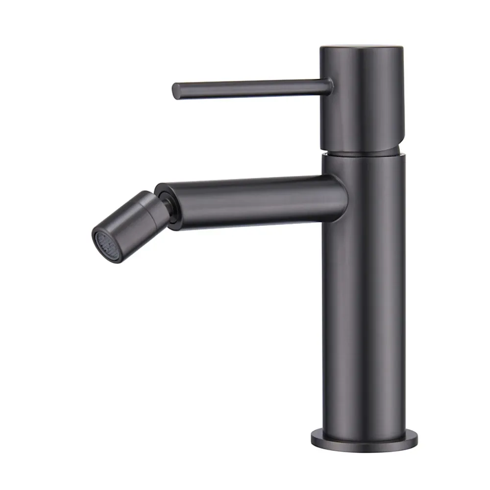 Imex Products Mitigeur bidet monocommande en laiton noir gun metal avec cartouche ceramique et flexibles