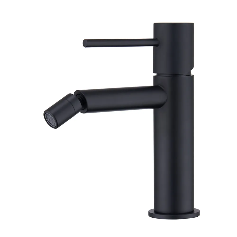 Imex Products Mitigeur bidet noir mat en laiton et zamac avec cartouche ceramique et flexibles