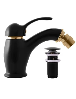 Rav Mitigeur bidet ou WC encastrable SEINA avec douchette en laiton noir mat