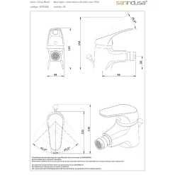Sanindusa Mitigeur bidet Cetus Basic chromé livré avec 2 flexibles et son vidage à tirette