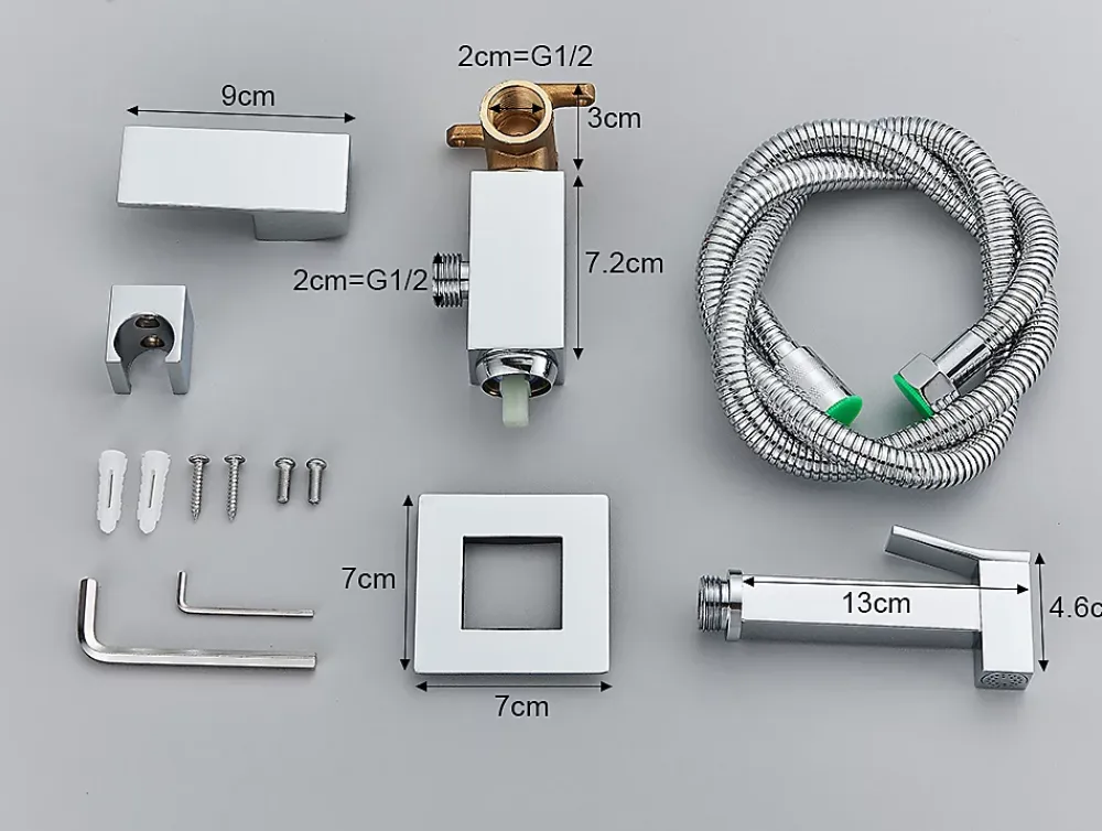 Robinet De Bidet|Signature Mitigeur Chrome Encastré pour WC - Douchette Ergonomique, Résistante à la Corrosion, Installation Murale Discrète en Laiton.