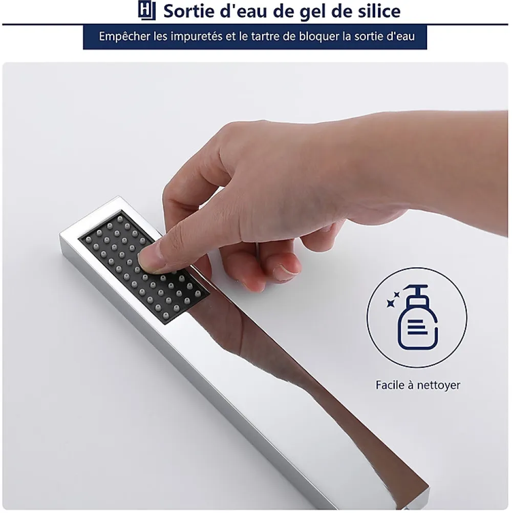 Robinet De Baignoire|Homelody Mitigeur de Baignoire Cascade Robinet de Douche Mural avec Douchette à Mains Laiton Set de douche en Laiton Chromé
