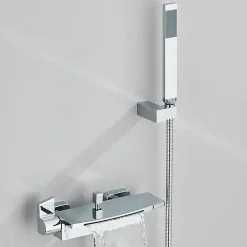 Signature Mitigeur de Baignoire Chrome avec douchette Installation Murale