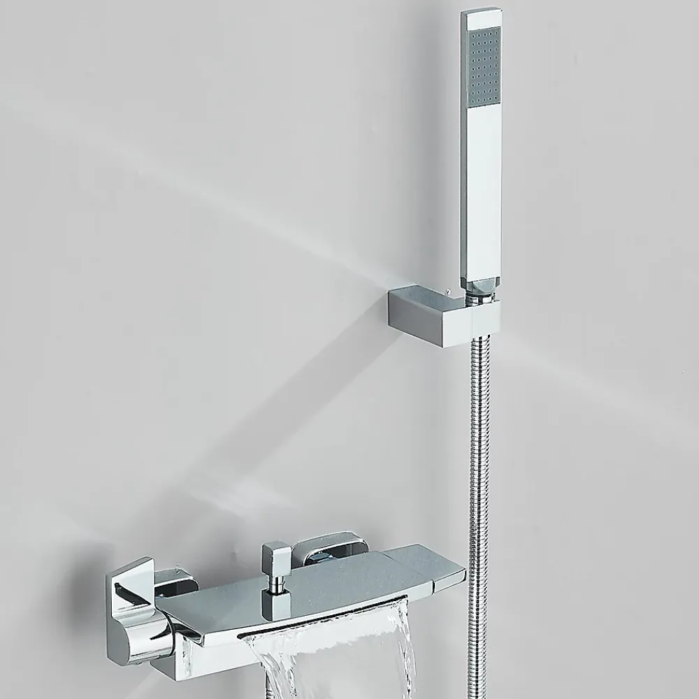 Signature Mitigeur de Baignoire Chrome avec douchette Installation Murale