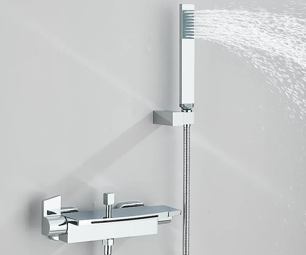 Signature Mitigeur de Baignoire Chrome avec douchette Installation Murale