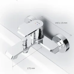 Am.Pm Europe Mitigeur de baignoire mécanique Robinet de baignoire, mitigeur salle de bain, Chromé, FNA10000 Flash AM.PM