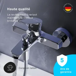 Am.Pm Europe Mitigeur de baignoire mécanique Robinet de baignoire, mitigeur salle de bain, Chromé, FTA10000 Hit AM.PM