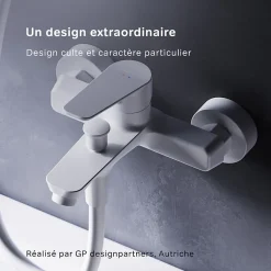 Robinet De Baignoire|Am.Pm Europe Mitigeur de baignoire mécanique Robinet de baignoire, mitigeur salle de bain, Blanc FTA10033 Hit AM.PM