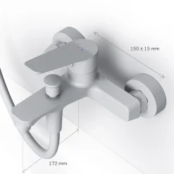 Robinet De Baignoire|Am.Pm Europe Mitigeur de baignoire mécanique Robinet de baignoire, mitigeur salle de bain, Blanc FTA10033 Hit AM.PM