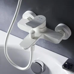 Am.Pm Europe Mitigeur de baignoire mécanique Robinet de baignoire, mitigeur salle de bain Blanc taille M, FXA10033 X-Joy AM.PM