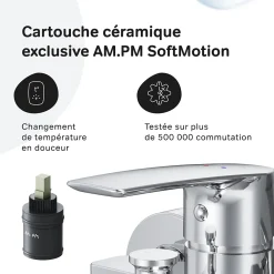 Am.Pm Europe Mitigeur de baignoire mécanique Robinet de baignoire, mitigeur salle de bain, Chromé, FGA10000 Gem AM.PM