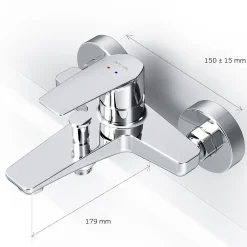 Am.Pm Europe Mitigeur de baignoire mécanique Robinet de baignoire, mitigeur salle de bain, Chromé, FGA10000 Gem AM.PM