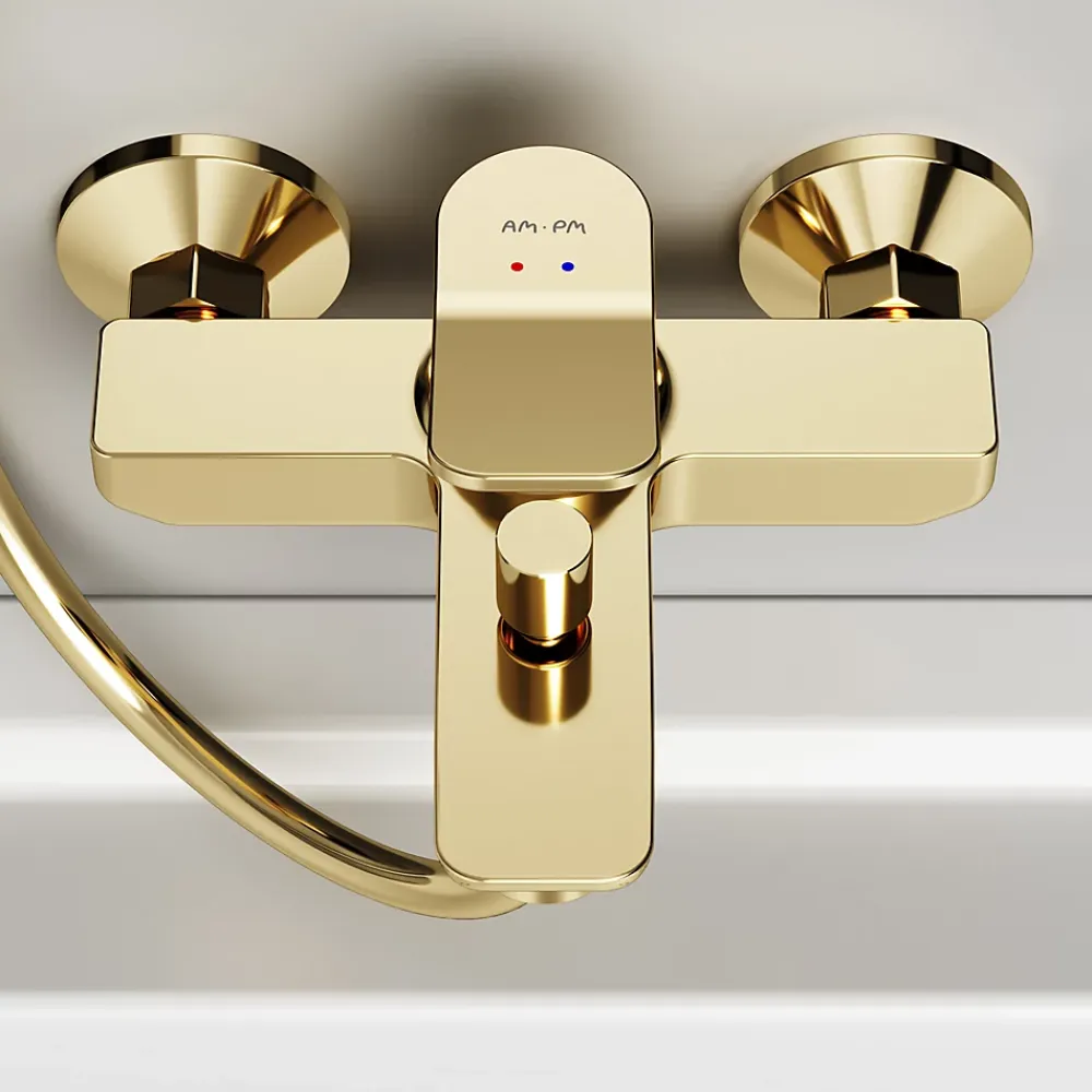 Robinet De Baignoire|Am.Pm Europe Mitigeur de baignoire mécanique Robinet de baignoire, mitigeur salle de bain, Doré, FXA10099 X-Joy AM.PM