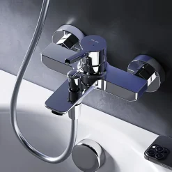 Robinet De Baignoire|Am.Pm Europe Mitigeur de baignoire mécanique Robinet de baignoire, mitigeur salle de bain Chromé, FXB10000 X-Joy S AM.PM