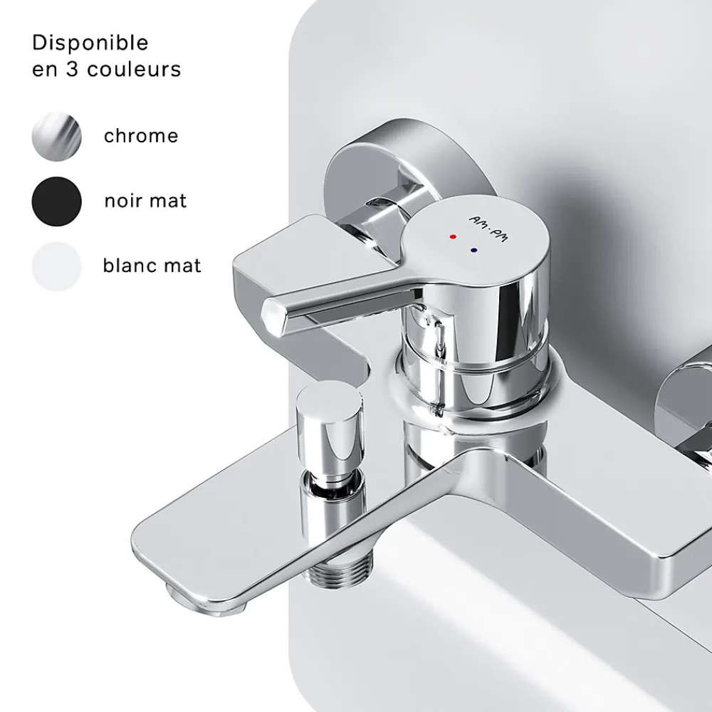 Robinet De Baignoire|Am.Pm Europe Mitigeur de baignoire mécanique Robinet de baignoire, mitigeur salle de bain Chromé, FXB10000 X-Joy S AM.PM
