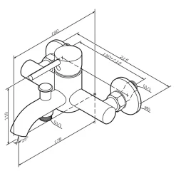 Am.Pm Europe Mitigeur de baignoire mécanique Robinet de baignoire, mitigeur salle de bain, Noir, FPA10022 Spike AM.PM