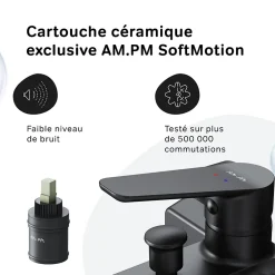 Robinet De Baignoire|Am.Pm Europe Mitigeur de baignoire mécanique Robinet de baignoire, mitigeur salle de bain, Noir, FTA10022 Hit AM.PM
