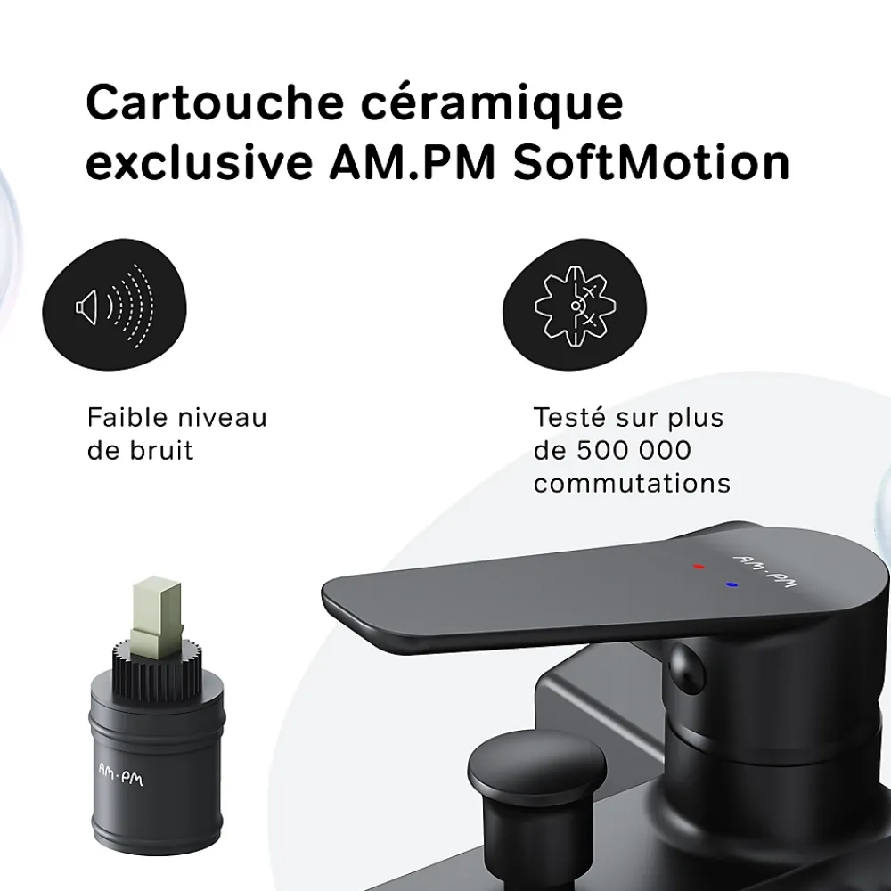 Robinet De Baignoire|Am.Pm Europe Mitigeur de baignoire mécanique Robinet de baignoire, mitigeur salle de bain, Noir, FTA10022 Hit AM.PM