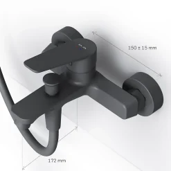 Robinet De Baignoire|Am.Pm Europe Mitigeur de baignoire mécanique Robinet de baignoire, mitigeur salle de bain, Noir, FTA10022 Hit AM.PM