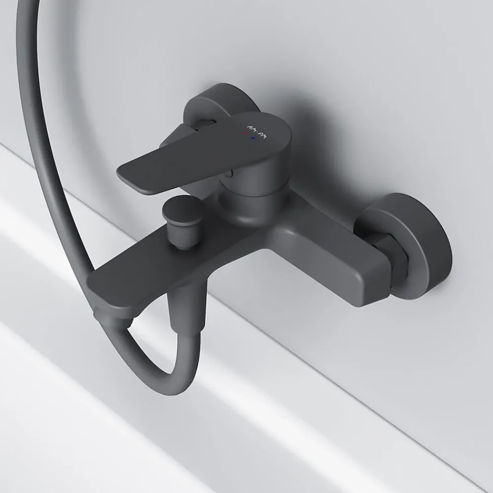 Robinet De Baignoire|Am.Pm Europe Mitigeur de baignoire mécanique Robinet de baignoire, mitigeur salle de bain, Noir, FTA10022 Hit AM.PM