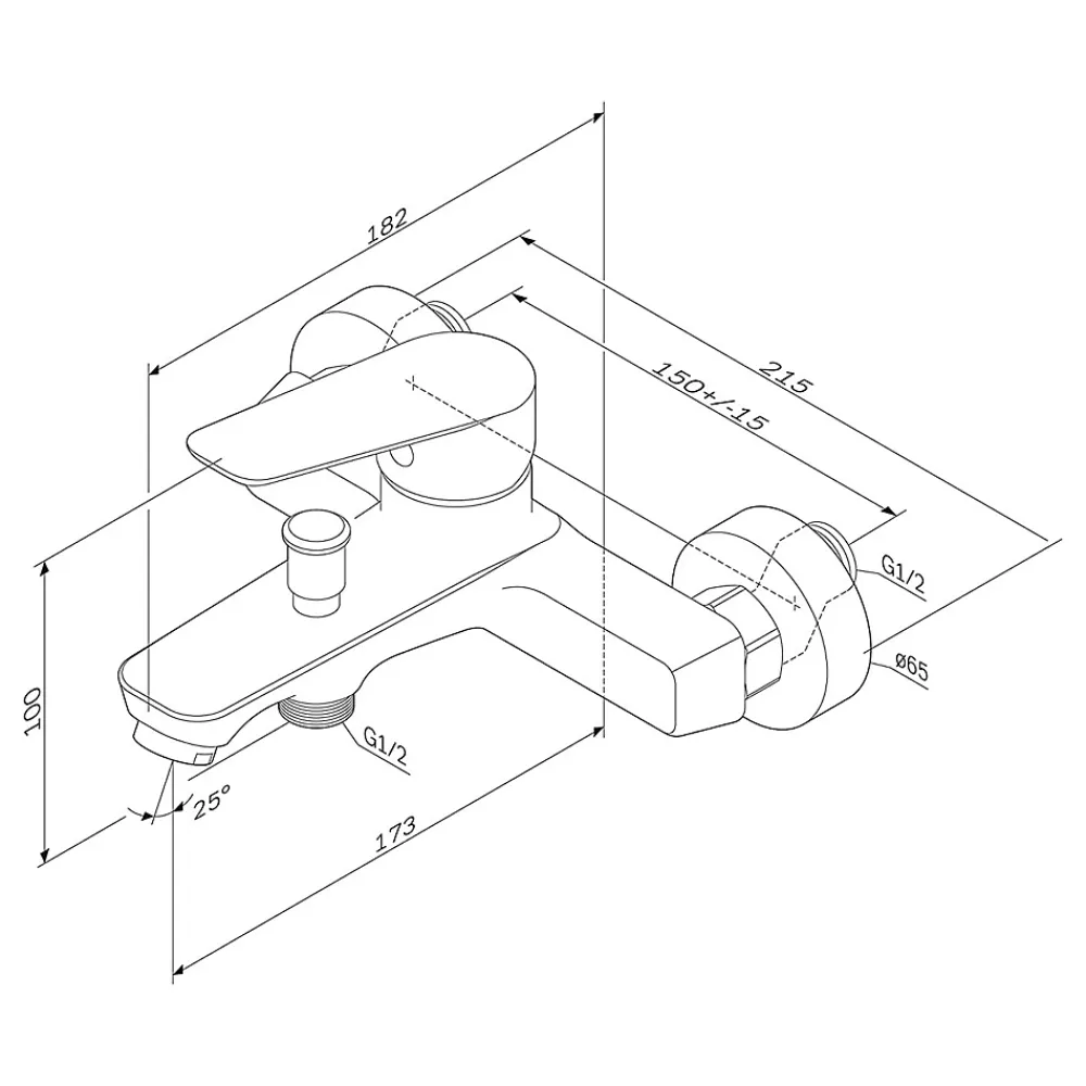 Robinet De Baignoire|Am.Pm Europe Mitigeur de baignoire mécanique Robinet de baignoire, mitigeur salle de bain, Noir, FTA10022 Hit AM.PM